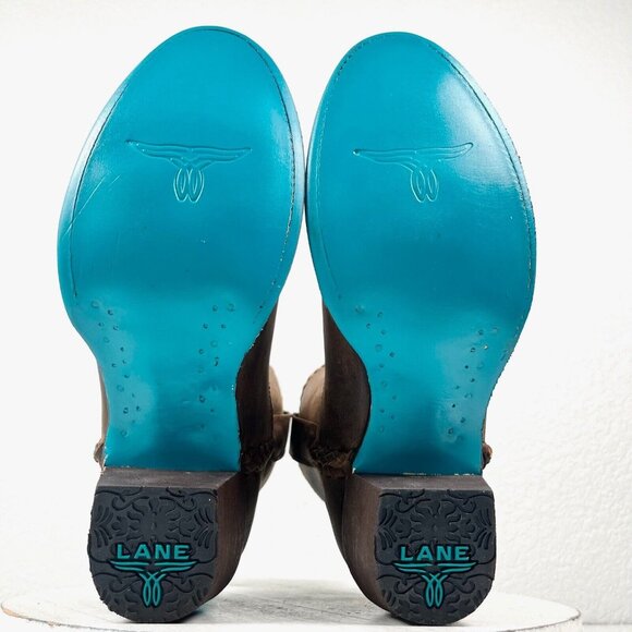 Lane PLAIN JANE Womens Womens 9.5 Brown Cowboy Ankle Boots Short Cowgirl Bootie - Picture 8 of 10